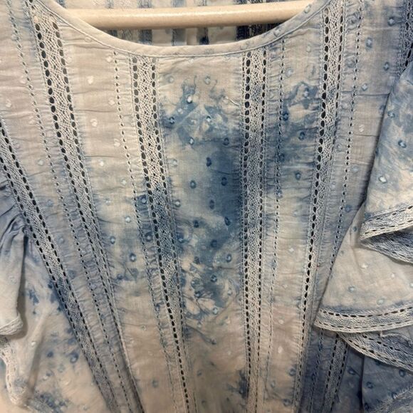 LoveShackFancy Natasha Women’s Mini Dress in Blue Hand Dye. Size P. - Picture 6 of 10